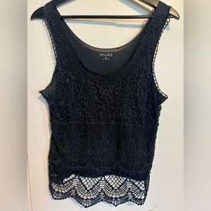 Mudd Black Lace Tank Top